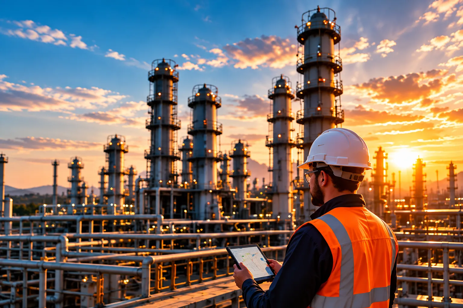 HSE engineering professional at an industrial refinery