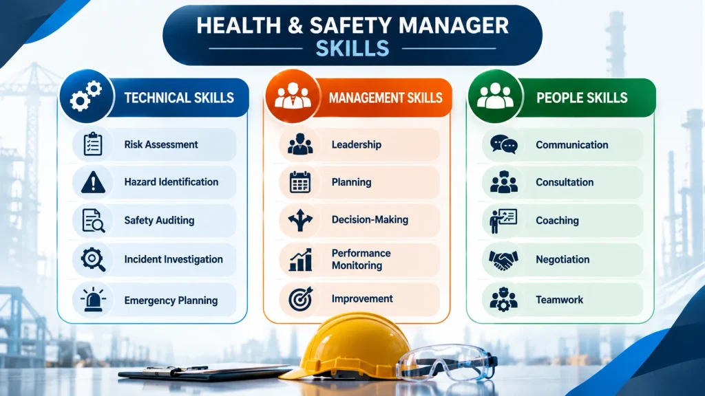 Health Safety Manager Skills Infographic